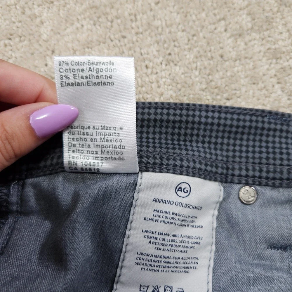 Adriano Goldschmied Pants Men 33x32 *READ Check Plaid The Everett Slim Straight